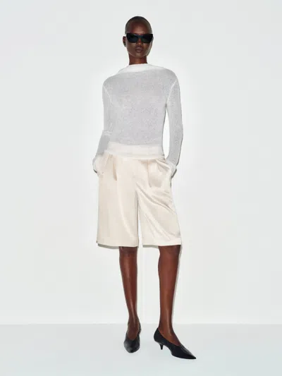 Reformation Mirelle Sweater Ivory Large In Gray