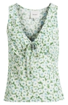 Reformation Miri Keyhole Babydoll Top In Green