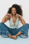 Reformation Miri Keyhole Babydoll Top In Green