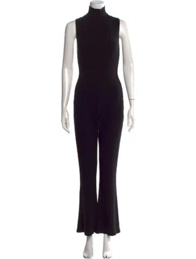 Pre-owned Reformation Mock Neck Jumpsuit In Black