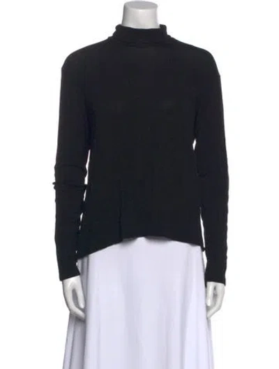 Pre-owned Reformation Mock Neck Long Sleeve Sweatshirt In Black