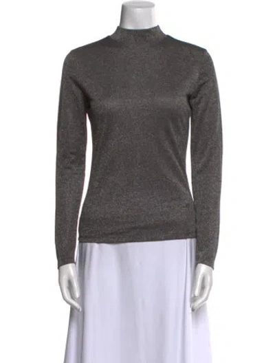 Pre-owned Reformation Mock Neck Long Sleeve Sweatshirt In Gray