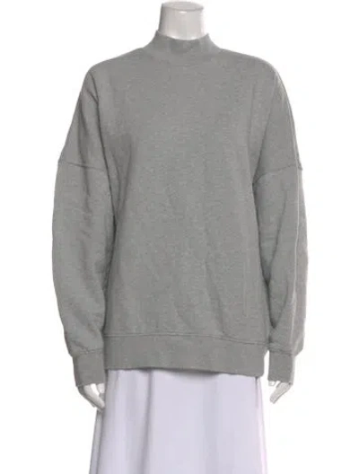 Pre-owned Reformation Mock Neck Long Sleeve Sweatshirt In Gray