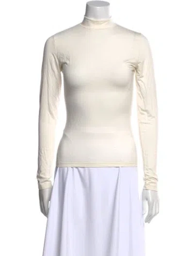 Pre-owned Reformation Mock Neck Long Sleeve Sweatshirt In Neutral