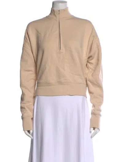 Pre-owned Reformation Mock Neck Long Sleeve Sweatshirt In Neutral