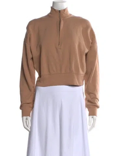 Pre-owned Reformation Mock Neck Long Sleeve Sweatshirt In Neutral