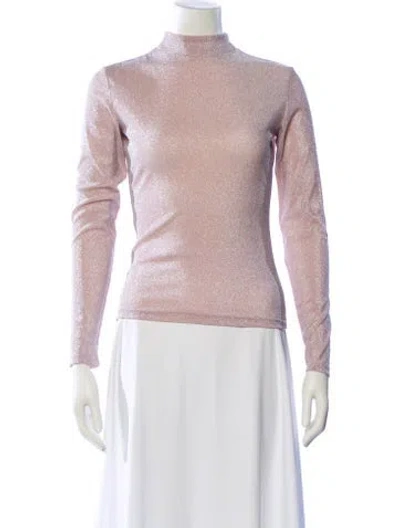 Pre-owned Reformation Mock Neck Long Sleeve Sweatshirt In Pink