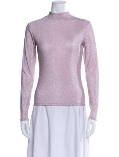 Pre-owned Reformation Mock Neck Long Sleeve Top In Pink