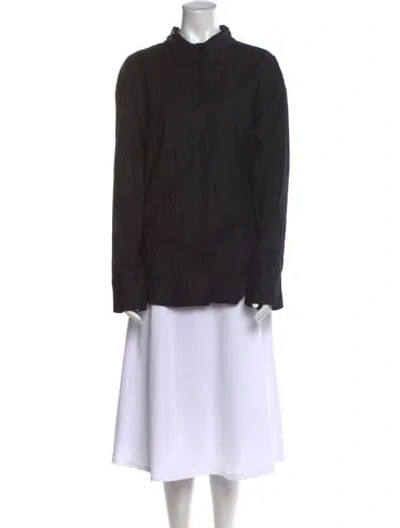 Pre-owned Reformation Mock Neck Long Sleeve Tunic In Black