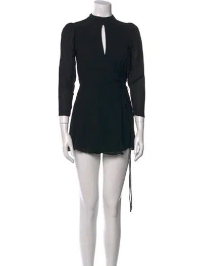 Pre-owned Reformation Mock Neck Mini Dress In Black