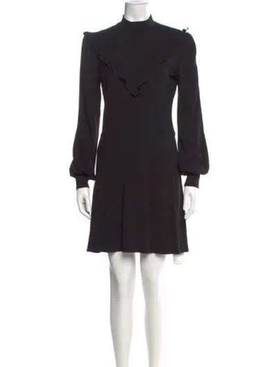 Pre-owned Reformation Mock Neck Mini Dress In Black