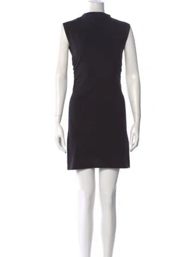Pre-owned Reformation Mock Neck Mini Dress In Black