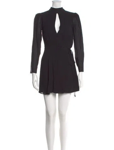 Pre-owned Reformation Mock Neck Mini Dress In Black