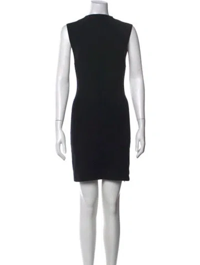 Pre-owned Reformation Mock Neck Mini Dress In Black