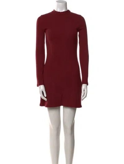 Pre-owned Reformation Mock Neck Mini Dress In Burgundy
