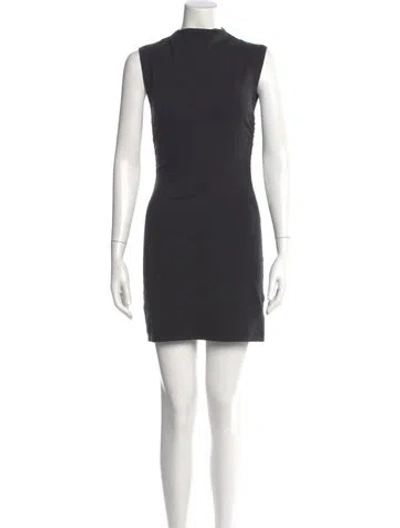 Pre-owned Reformation Mock Neck Mini Dress In Gray