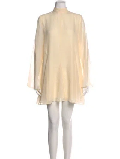 Pre-owned Reformation Mock Neck Mini Dress In Neutral