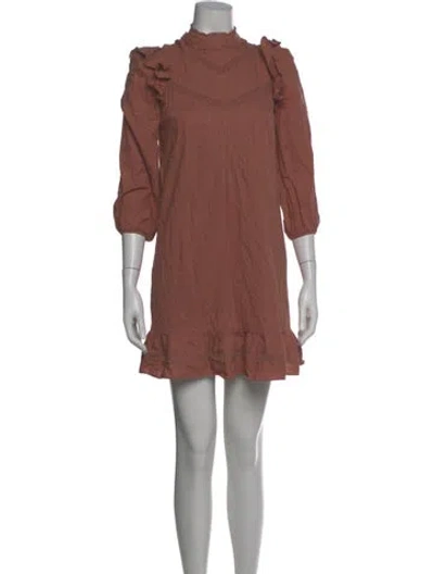 Pre-owned Reformation Mock Neck Mini Dress In Neutral