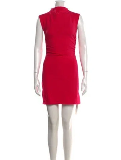 Pre-owned Reformation Mock Neck Mini Dress In Pink