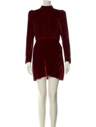 Pre-owned Reformation Mock Neck Mini Dress In Red