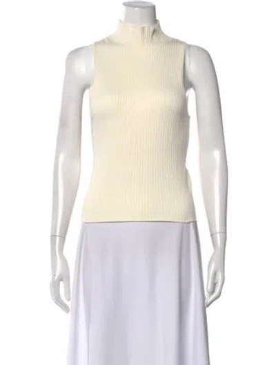 Pre-owned Reformation Mock Neck Sleeveless Top In White