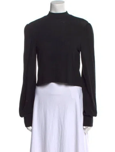 Pre-owned Reformation Mock Neck Sweater In Black
