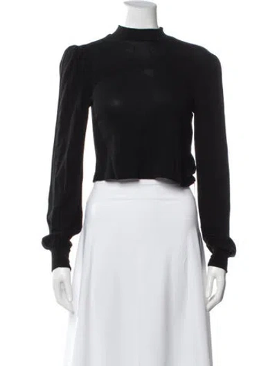 Pre-owned Reformation Mock Neck Sweater In Black