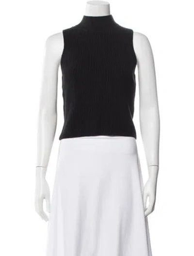 Pre-owned Reformation Mock Neck Sweater In Black