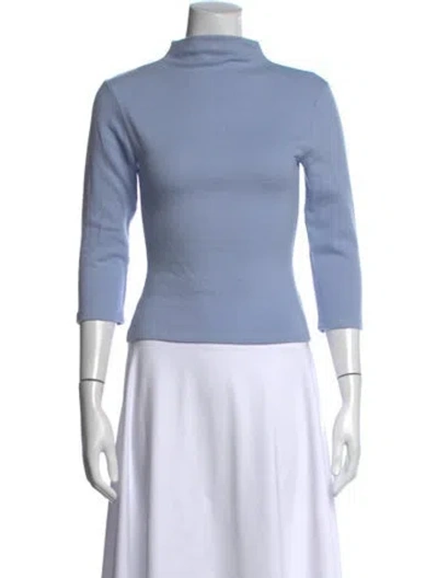 Pre-owned Reformation Mock Neck Sweater In Blue