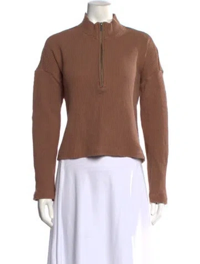 Pre-owned Reformation Mock Neck Sweater In Brown