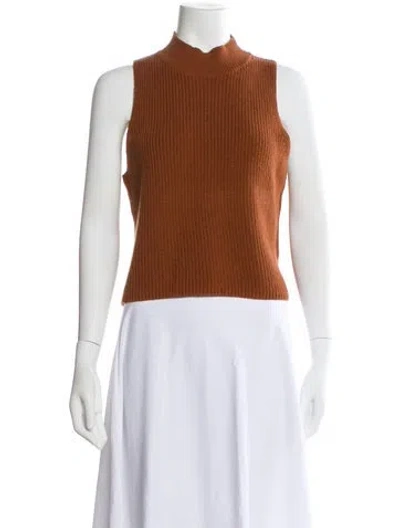 Pre-owned Reformation Mock Neck Sweater In Brown