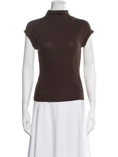 Pre-owned Reformation Mock Neck Sweater In Brown