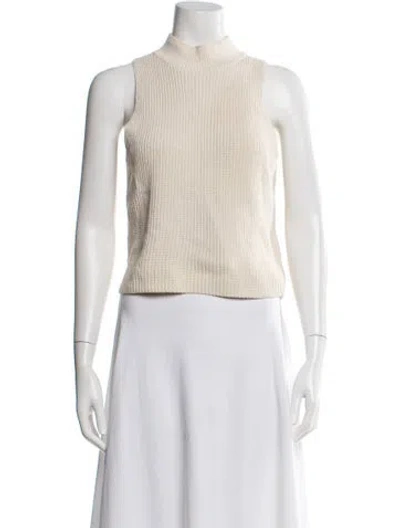 Pre-owned Reformation Mock Neck Sweater In Neutral