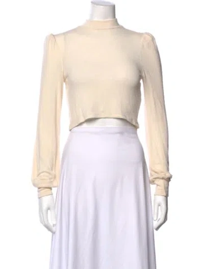 Pre-owned Reformation Mock Neck Sweater In Neutral