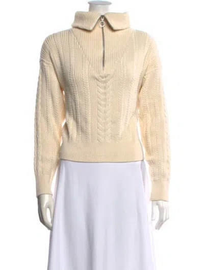 Pre-owned Reformation Mock Neck Sweater In Neutral