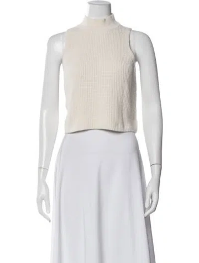 Pre-owned Reformation Mock Neck Sweater In White