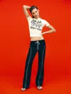 Reformation Moda Pant Black/white 0 In Black