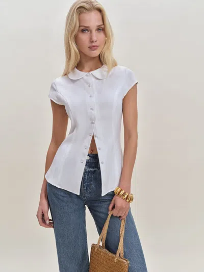 Reformation Molly Linen Shirt In White