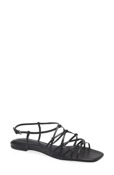 Reformation Monaco Knotted Sandal In Black
