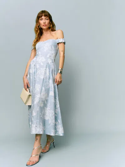 Reformation Monet Linen Dress In Angelic