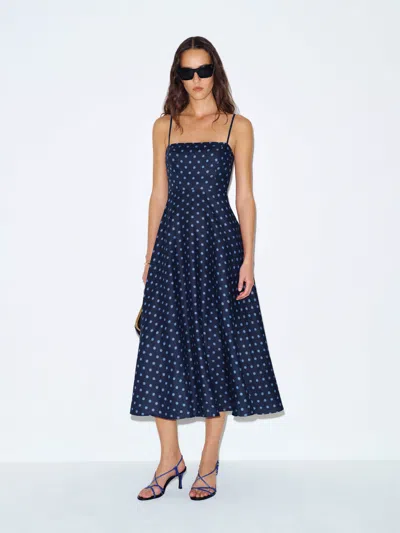Reformation Monette Linen Dress Blue 8