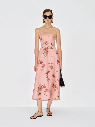 Reformation Monette Linen Dress Pink 12