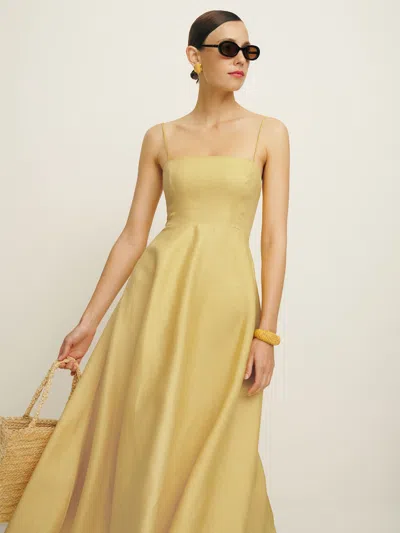 Reformation Monette Linen Dress In Sunshine