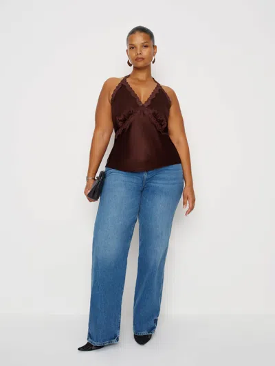Reformation Monica Silk Top Es In Brown