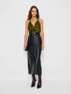 Reformation Monica Silk Top In Green