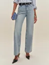 Reformation Morley V-waist Baggy Jeans In Blue