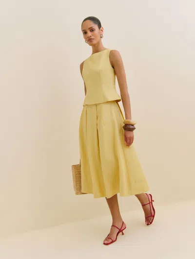 Reformation Moya Linen Two Piece In Sunshine