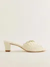 Reformation Waldena Block Heeled Mule In Ivoire