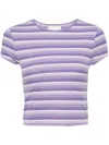 Reformation Muse Stripe Rib T-shirt In Purple