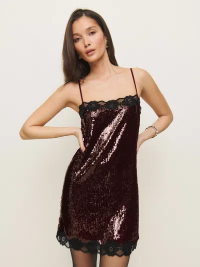 Reformation Nadene Dress In Plum